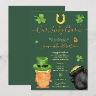 Invitation baby shower d'aquarelle Green St Patrick par courr