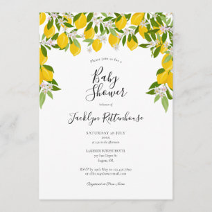 Invitation Baby shower d'aquarelle Lemon Blossom