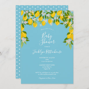 Invitation Baby shower d'aquarelle Lemon Blossom