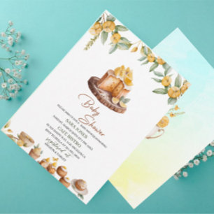 Invitation Baby shower d'aquarelle Lemon Cakes