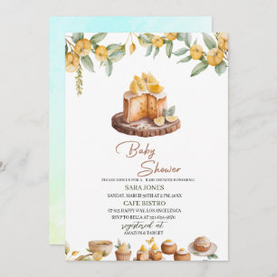 Invitation Baby shower d'aquarelle Lemon Cakes