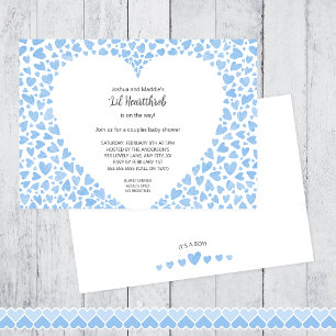 Invitation Baby shower d'aquarelle Lil Heartthrob BOY