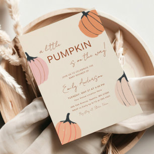 Invitation Baby shower d'aquarelle Little Citrouille Fall