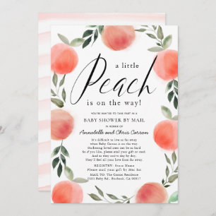 Invitation Baby shower d'aquarelle Little Peach par courrier