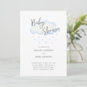 Invitation Baby shower d'aquarelle minimal moderne