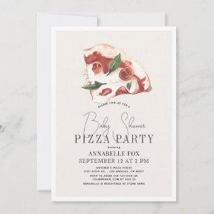 Invitation Baby shower d'aquarelle Pizza Margherita