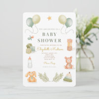 Baby shower d'aquarelle pour bébé mignonne jouets