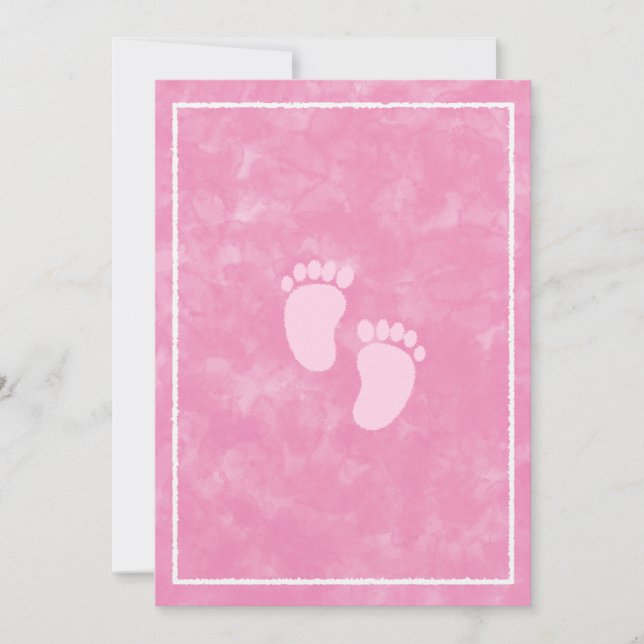 Invitation Baby shower d'aquarelle rose Modèle rectangle (Devant)