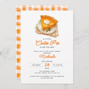 Invitation Baby shower d'aquarelle rustique Little Cutie Pie