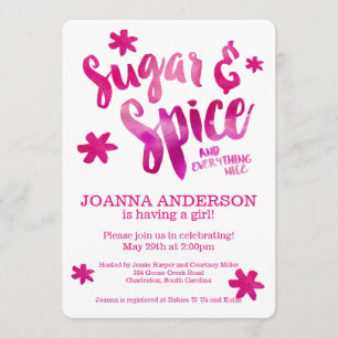 Invitation Baby shower d'aquarelle sucre et épices