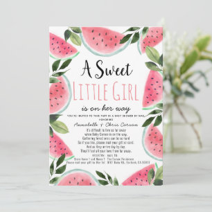 Invitation Baby shower d'aquarelle Sweet Watermelon par courr