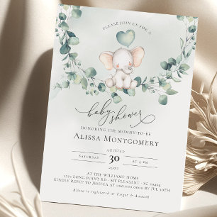 Invitation Baby shower d'arachide éléphante