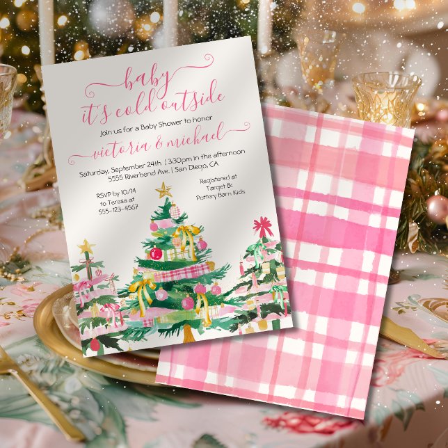 Invitation Baby shower d'arbre de Noël de Preppy (Créateur téléchargé)