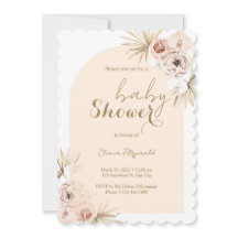 Invitation Baby shower d'arc floral