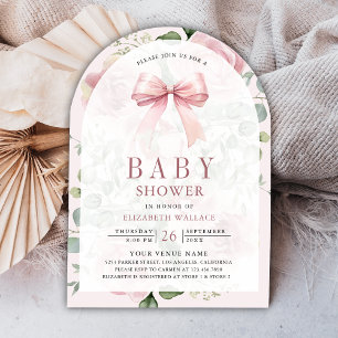 Invitation Baby shower d'arche à arc rose pâle