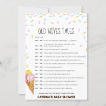 Baby shower d'arrosage de crème glacée -Nom modifi