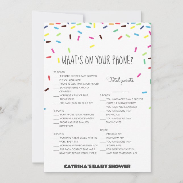 Invitation Baby shower d'arrosage - Nom modifiable, 5x7 (Devant)