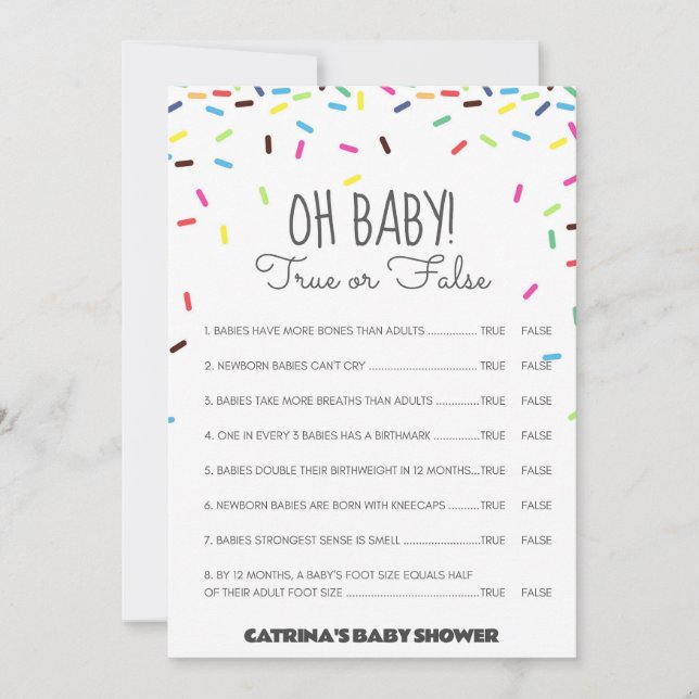 Invitation Baby shower d'arrosage - Nom modifiable, 5x7 (Devant)