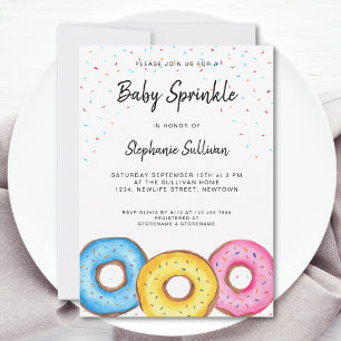 Invitation Baby shower d'arrosage pour bébé Donut