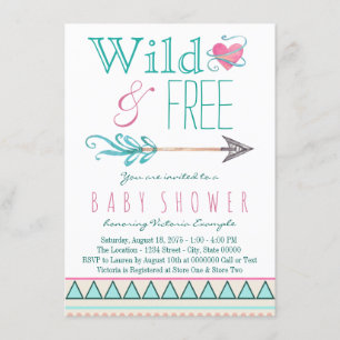 Invitation Baby shower d'Arrow tribus de filles Boho