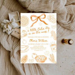 Invitation Baby shower d'art de la ligne d'automne - Thème d'