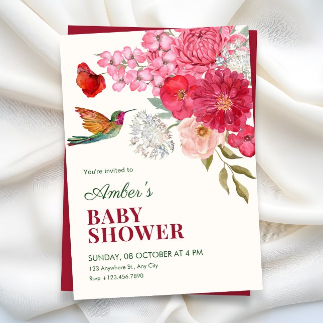 Invitation Baby-shower d'art floral (Créateur téléchargé)