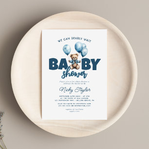 Invitation Baby shower d'attente bleu