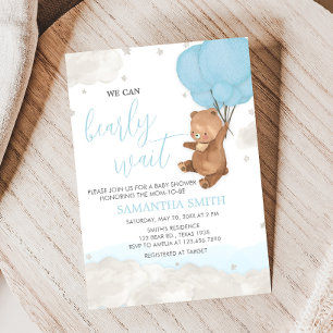 Invitation Baby shower d'attente bleu
