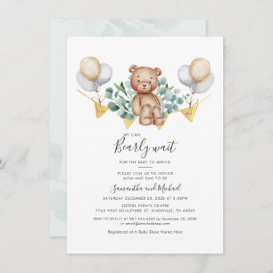 Invitation Baby shower d'attente botanique de l'ours Eucalypt