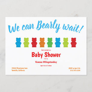 Invitation Baby shower d'attente de l'ours de gommy