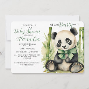 Invitation Baby shower d'attente de l'ours de Panda bébé
