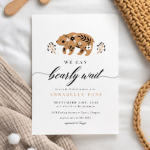 Invitation Baby shower d'attente de l'ours des bois populaire