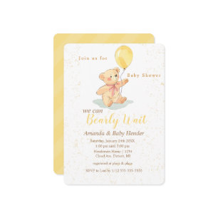 Invitation Baby shower d'attente de l'ours en peluche