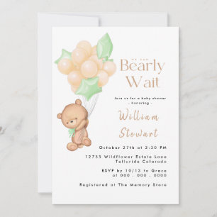 Invitation Baby shower d'attente de l'ours en peluche