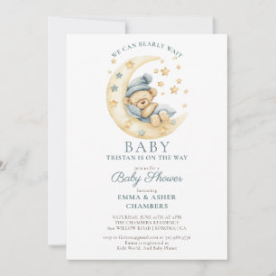 Invitation Baby shower d'attente de l'ours en peluche