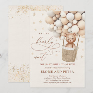 Invitation Baby shower d'attente de l'ours en peluche Neutre