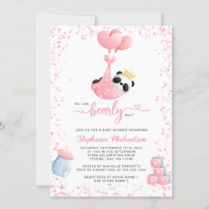 Invitation Baby shower d'attente précoce de la fille Panda