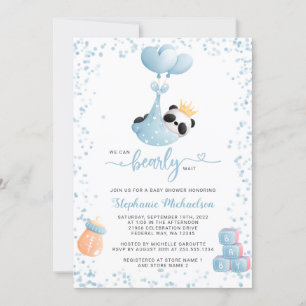 Invitation Baby shower d'attente prématurée du garçon Panda