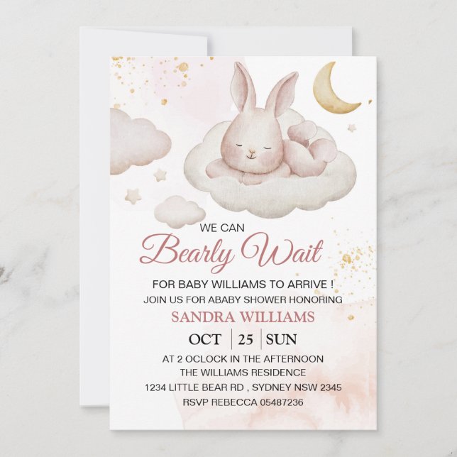 Invitation Baby shower d'attente rapide (Devant)