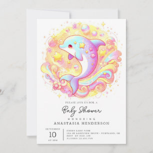 Invitation Baby shower Dauphin Imaginaire doux