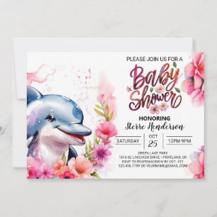 Invitation Baby shower Dauphin Rose