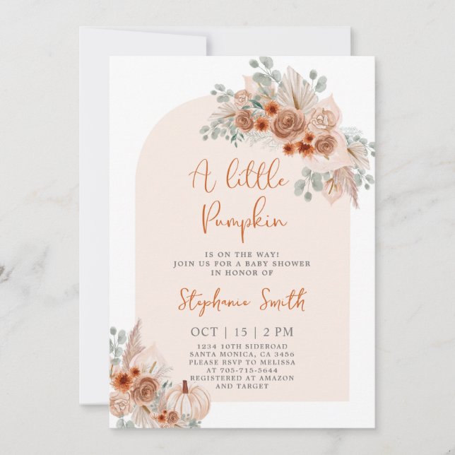 Invitation Baby shower d'automne (Devant)