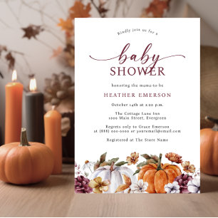Invitation Baby shower d'automne