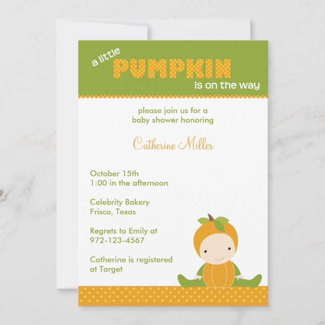 Invitation Baby shower d'automne (Devant)