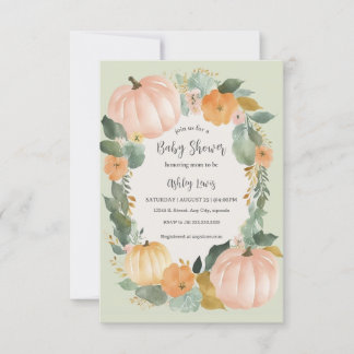 Invitation Baby shower d'automne citrouille