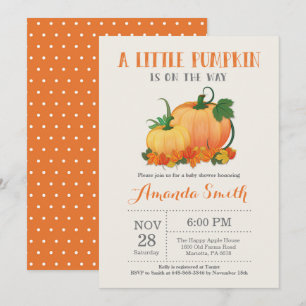 Invitation Baby shower d'automne citrouille