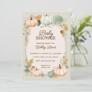 Invitation Baby shower d'automne citrouille citrouille d'auto