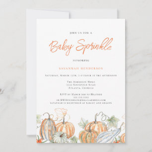 Invitation Baby shower d'automne Citrouille d'arrosage