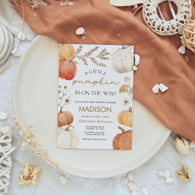 Invitation Baby shower d'automne Citrouille d'invitation (Créateur téléchargé)