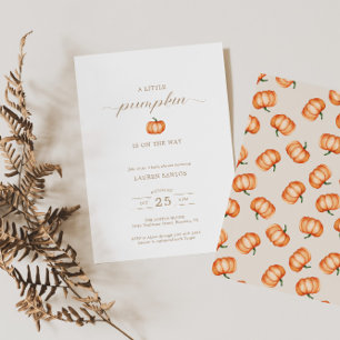 Invitation Baby shower d'automne citrouille Motif   Invitatio